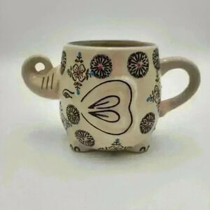 Lucky 3-D‎ Hand Painted Trunk Up Elephant Mug By Royal Dishwasher/Microwave Safe